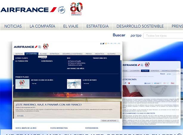 Air France presenta página corporativa en español