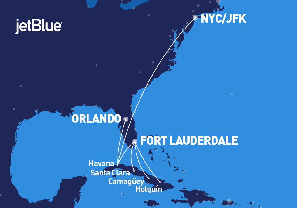 JetBlue llegará a La Habana, con vuelos diarios desde tres ciudades en Los Estados Unidos