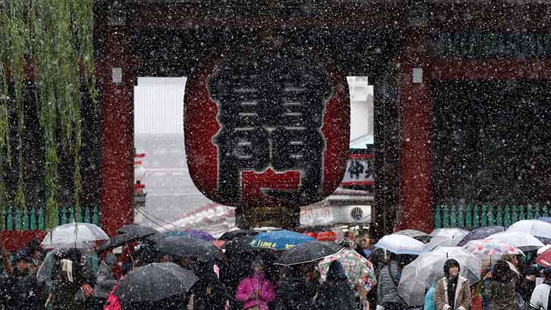 Tokio suspende vuelos por nevada