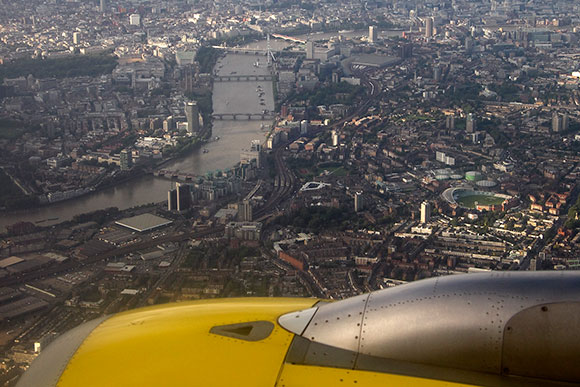 vista de Londres desde un avión