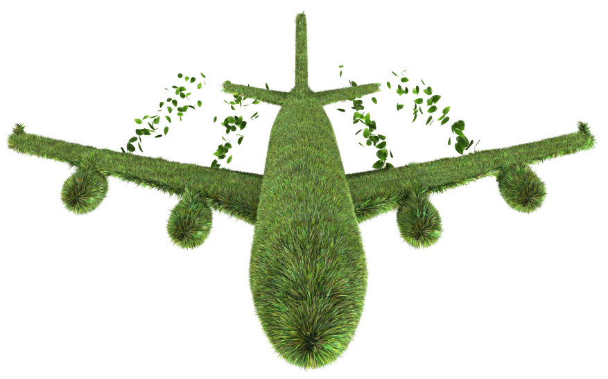 avión verde