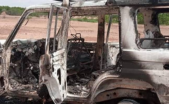 estado del jeep atacado en Niger