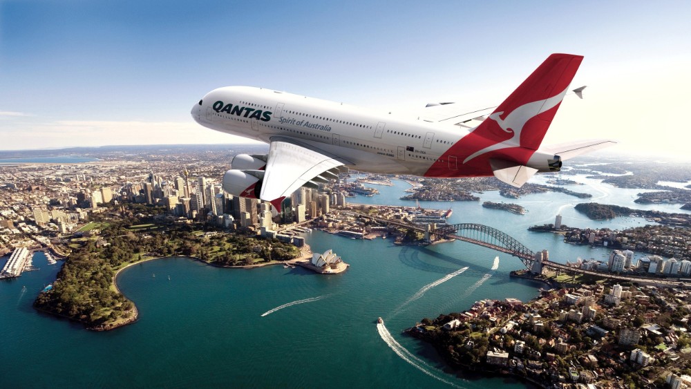 avión de Qantas sobrevuela Sydney