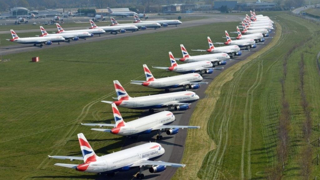 aviones de British Airways en pista