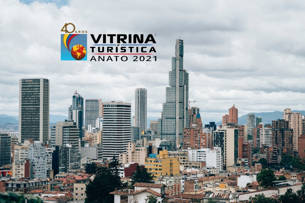 Bogota, edificios y logo de Anato 2021