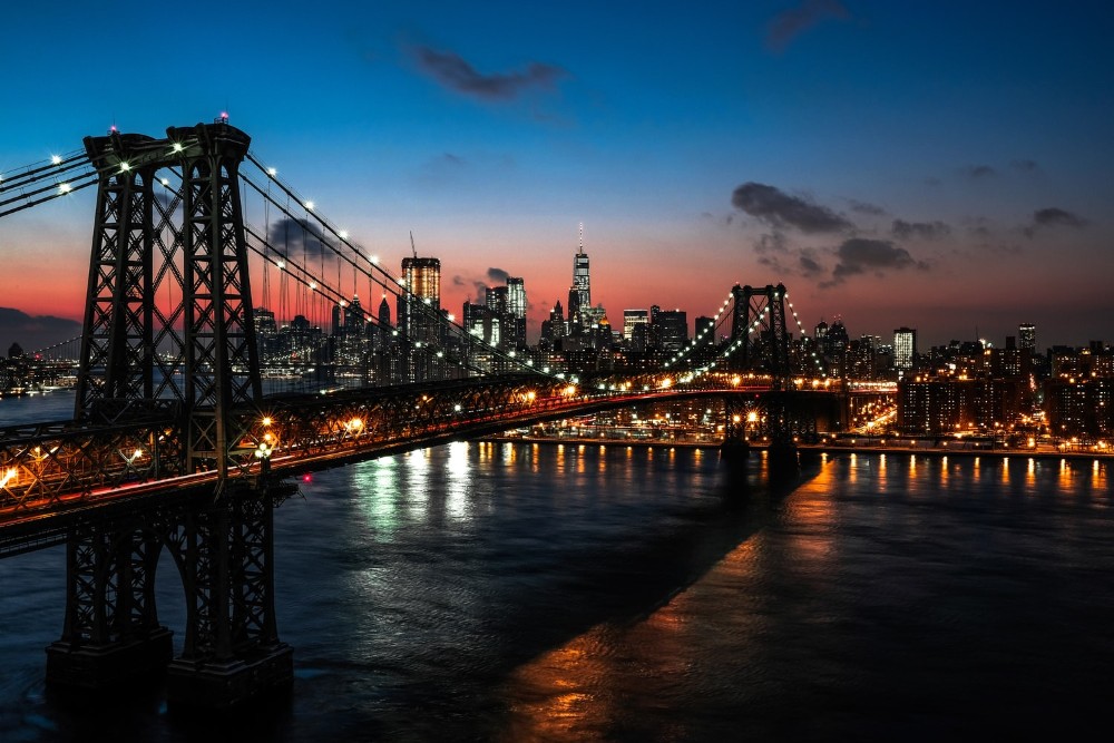 Puente de Nueva York de noche