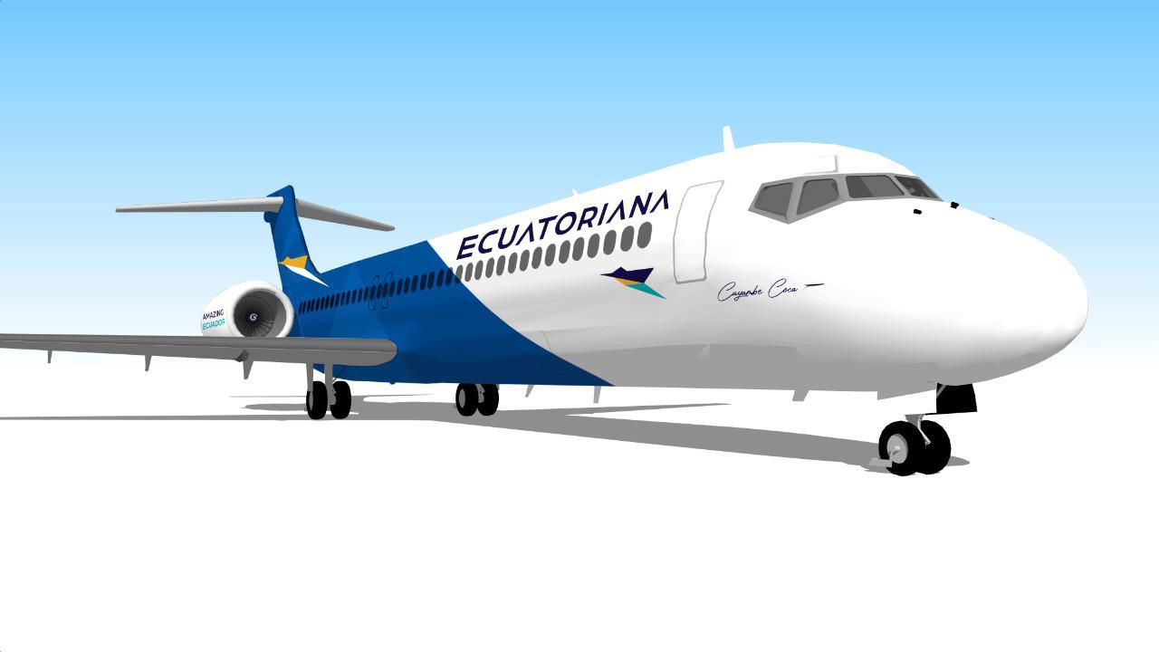Ecuatoriana Airlines, avión y nuevo logo