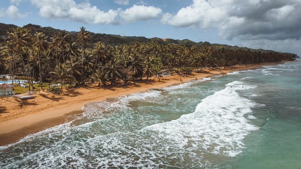 República Dominicana, playa vista desde el aire