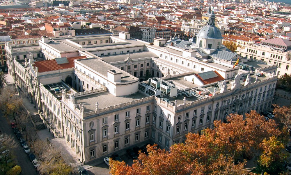 Tribunal Supremo de España en Madrid, visto desde el aire