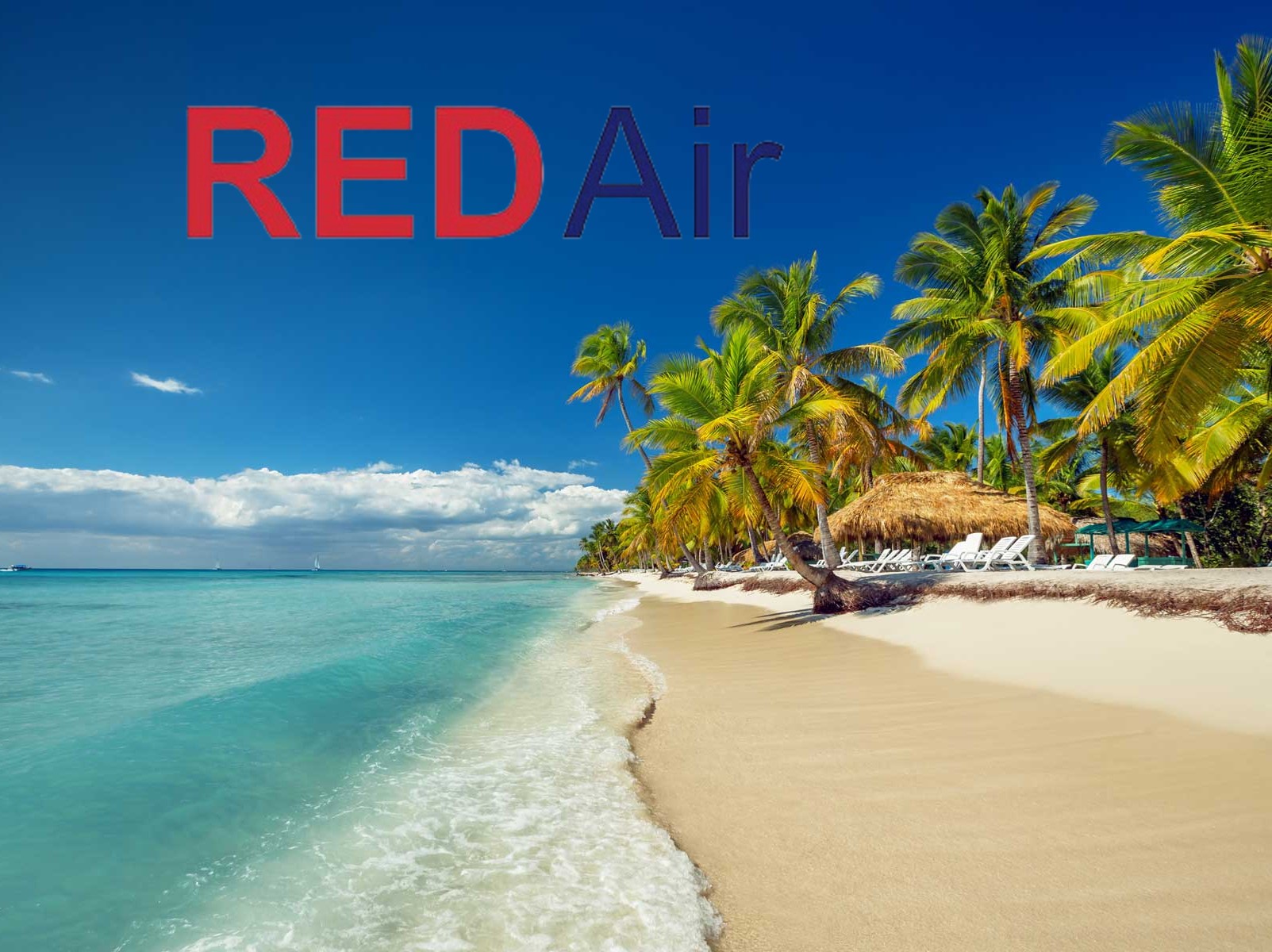 RED Air logo y playa dominicana