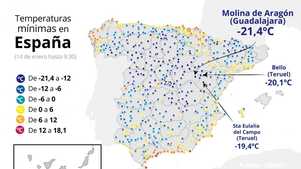 temperaturas en España
