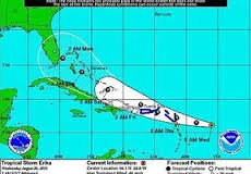 Tormenta tropical Erika apunta a Florida como huracán