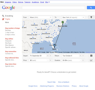Estados Unidos: Google se expande en el sector de viajes y lanza Flight Search, herramienta de búsqueda de vuelos