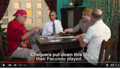 Obama aprende a jugar dominó con Pánfilo en Cuba (+Video)